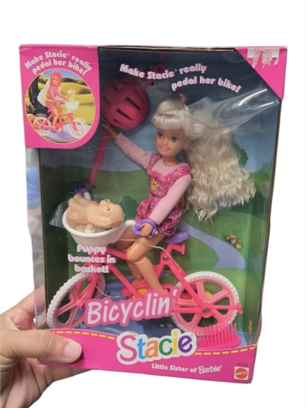 Vintage 1996 Mattel Bicyclin' Stacie Doll (Little Sister of Barbie, Model 16734)